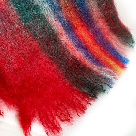 NWT red plaid Scotland MOHAIR scarf Glen Cree mint-TOASTY WARM WINTER SCARF - Picture 8 of 13